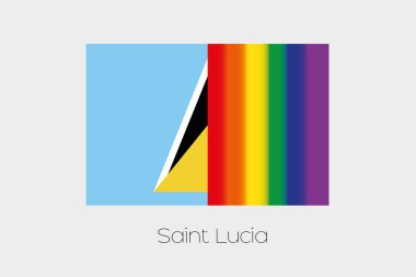 LGBT bayrak illüstrasyon Saint Lucia bayrağı ile