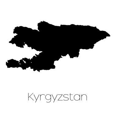 Kyrgyzsta ülkenin arka plan üzerinde izole ülke şekli