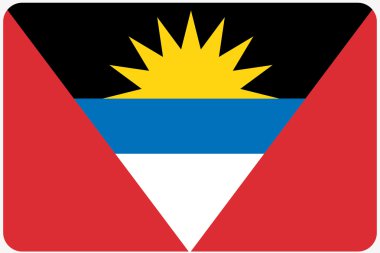 Köşeleri yuvarlatılmış Antigua ülke bayrağı çizimi