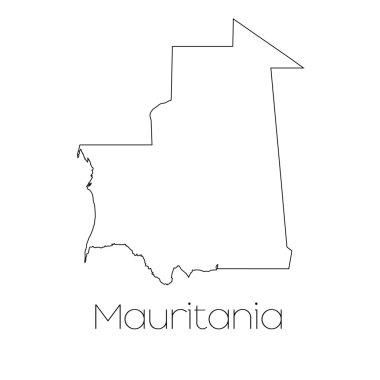 Mauritani ülkenin arka plan üzerinde izole ülke şekli
