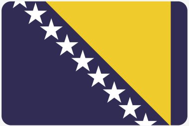 Köşeleri yuvarlatılmış Bosna ülkenin bayrağı çizimi