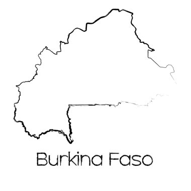 Burkina Faso ülkenin karalanmış şekli