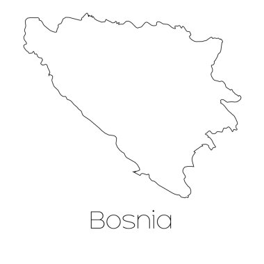 Bosna ülkenin arka plan üzerinde izole ülke şekli
