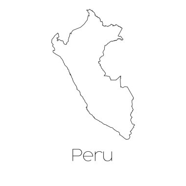 Peru ülkenin arka plan üzerinde izole ülke şekli