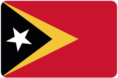 Ülkenin Doğu ti köşeleri yuvarlatılmış bayrağı çizimi