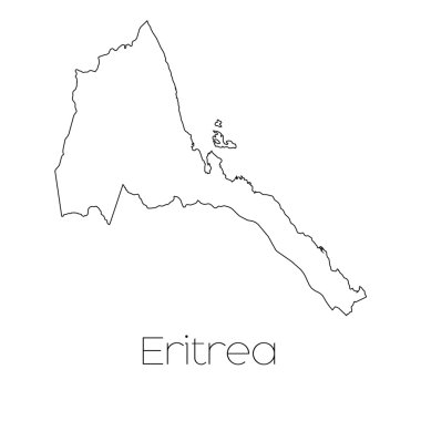 Eritre ülkenin arka plan üzerinde izole ülke şekli