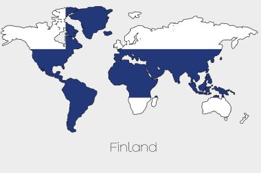 Şeklin içindeki bayrak resmi ülke Dünya Haritası