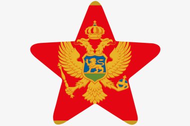 Karadağ ülke içinde bir yıldız bayrağı çizimi