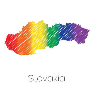 LGBT renkli şekil Slovakya'nın ülkenin karalanmış