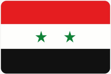 Köşeleri yuvarlatılmış Suriye ülke bayrağı çizimi