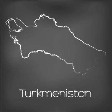 Adı ve şeklini tebeşir gemide izole ülke şekli