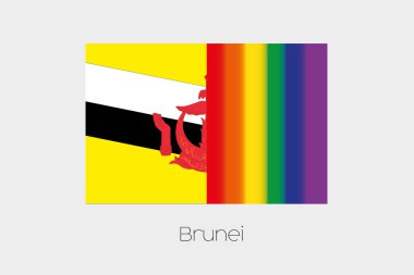 LGBT bayrak illüstrasyon ile Brunei bayrağı
