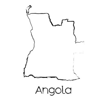 Angola ülkenin karalanmış şekli