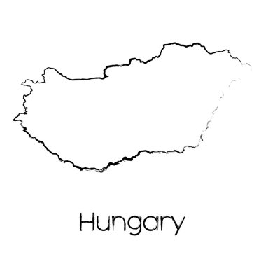 Macaristan ülke karalanmış şekli