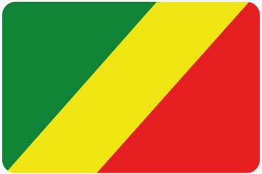 Köşeleri yuvarlatılmış Kongo ülke bayrağı çizimi