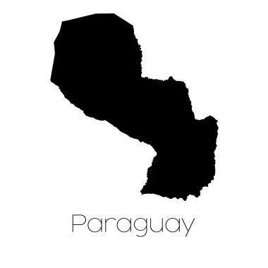Paraguay ülkenin arka plan üzerinde izole ülke şekli
