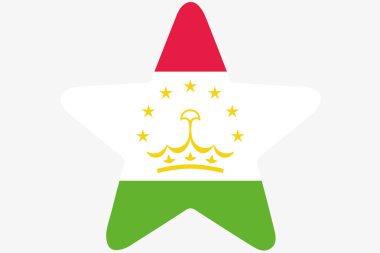Tacikistan ülke içinde bir yıldız bayrağı çizimi