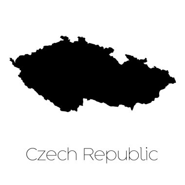 Çek Cumhuriyeti, ülkenin arka planda izole ülke şekli