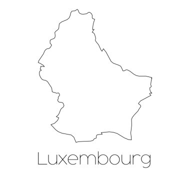 Luxembour ülkenin arka plan üzerinde izole ülke şekli