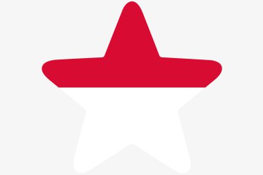 Monaco ülke içinde bir yıldız bayrağı çizimi