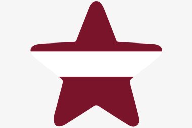 Letonya ülke içinde bir yıldız bayrağı çizimi