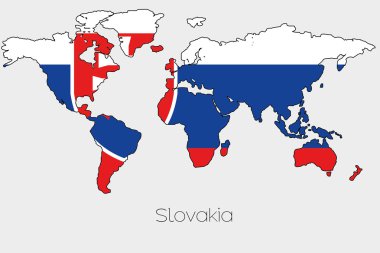 Şeklin içindeki bayrak resmi ülke Dünya Haritası