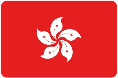 Köşeleri yuvarlatılmış Hong Ko ülke bayrağı çizimi