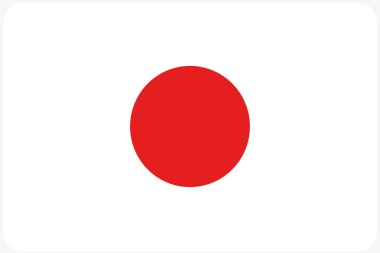 Japonya'nın ülke bayrağı çizimi köşeleri yuvarlatılmış