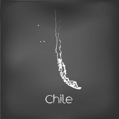 Adı ve şeklini tebeşir gemide izole ülke şekli