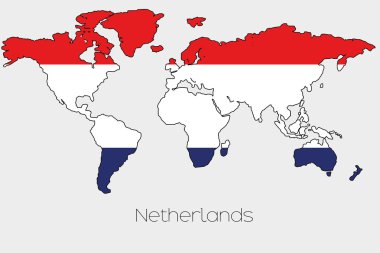 Şeklin içindeki bayrak resmi ülke Dünya Haritası