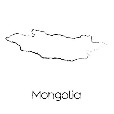 Moğolistan ülkenin karalanmış şekli