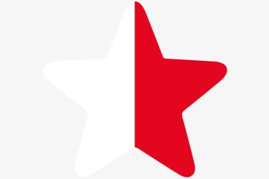 Malta ülke içinde bir yıldız bayrağı çizimi