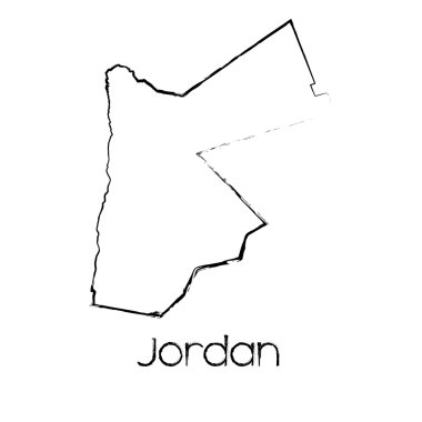 Jordan ülkenin karalanmış şekli