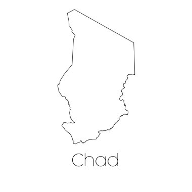 Çad'ın ülkenin arka planda izole ülke şekli