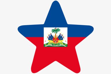 Ülke Haiti'nin bir yıldızın içine resimde bayrak