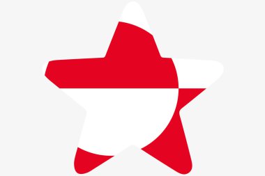 Grönland ülke içinde bir yıldız bayrağı çizimi