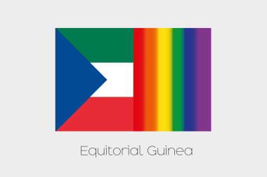 LGBT bayrak illüstrasyon Equitorial Gine bayrağı ile