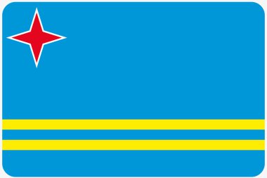 Aruba ülke bayrağı çizimi köşeleri yuvarlatılmış