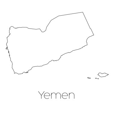 Yemen ülkenin arka plan üzerinde izole ülke şekli