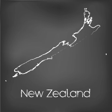 Adı ve şeklini tebeşir gemide izole ülke şekli