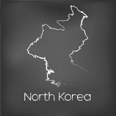 Adı ve şeklini tebeşir gemide izole ülke şekli