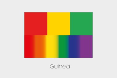LGBT bayrak illüstrasyon Gine bayrağı ile