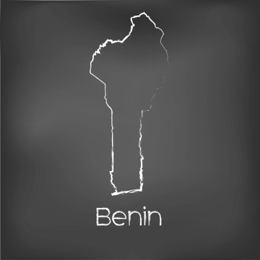 Adı ve şeklini tebeşir gemide izole ülke şekli