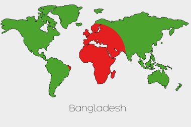 Şeklin içindeki bayrak resmi ülke Dünya Haritası