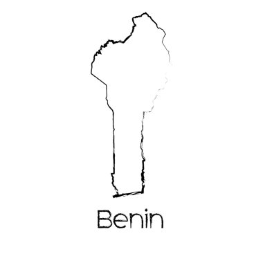 Benin ülkenin karalanmış şekli