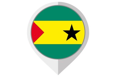 Sao Tome E ülke içinde bir sivri bayrağı çizimi 