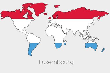 Şeklin içindeki bayrak resmi ülke Dünya Haritası