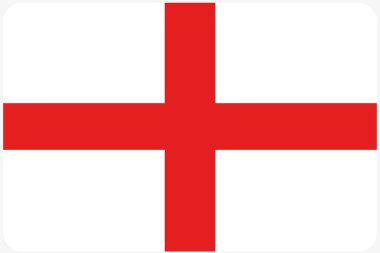 İngiltere'nin ülke bayrağı çizimi köşeleri yuvarlatılmış