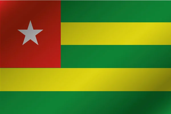 Drapeau ondulé 3D Illustration du pays du Togo — Photo