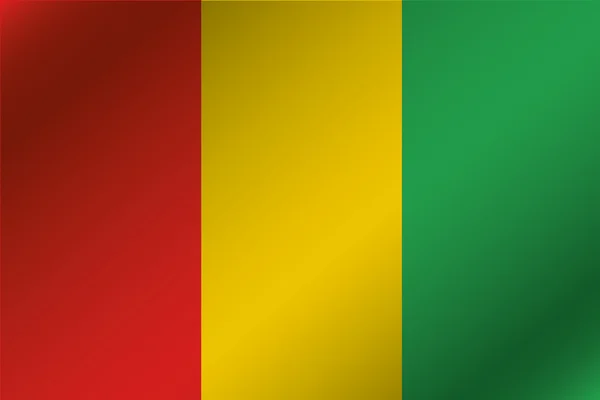 3D vågiga flagga Illustration av landet av Guinea — Stockfoto
